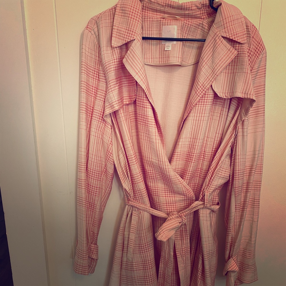 LC Lauren Conrad pink trench coat